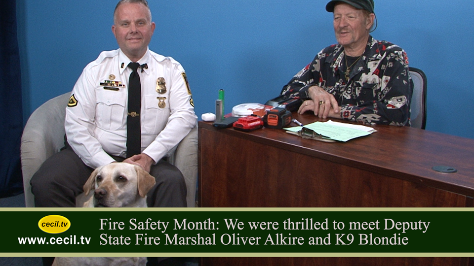 Fire Safety Month: We were thrilled to meet Deputy State Fire Marshal Oliver Alkire and K9 Blondie