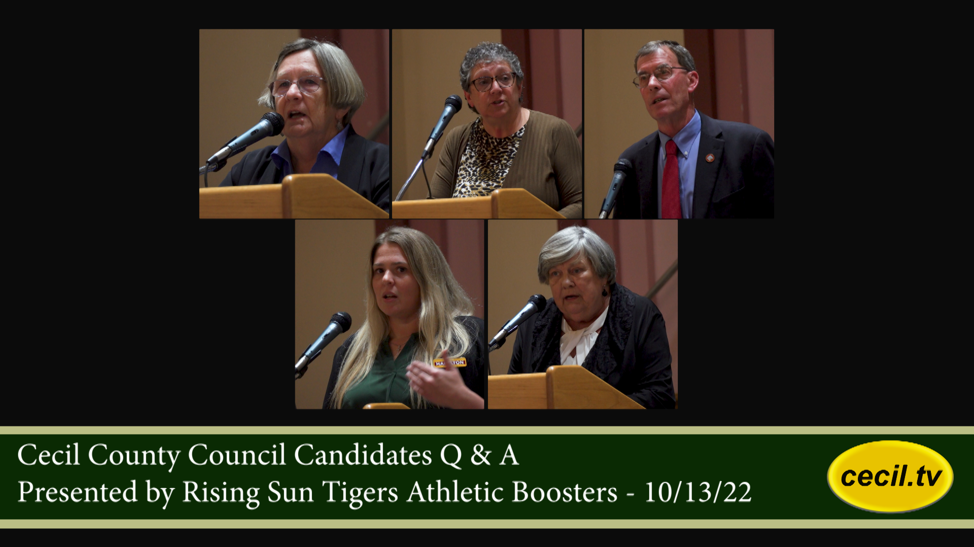 Cecil County Council Candidates Q & A Presented by Rising Sun Tigers Athletic Boosters - 10/13/22
